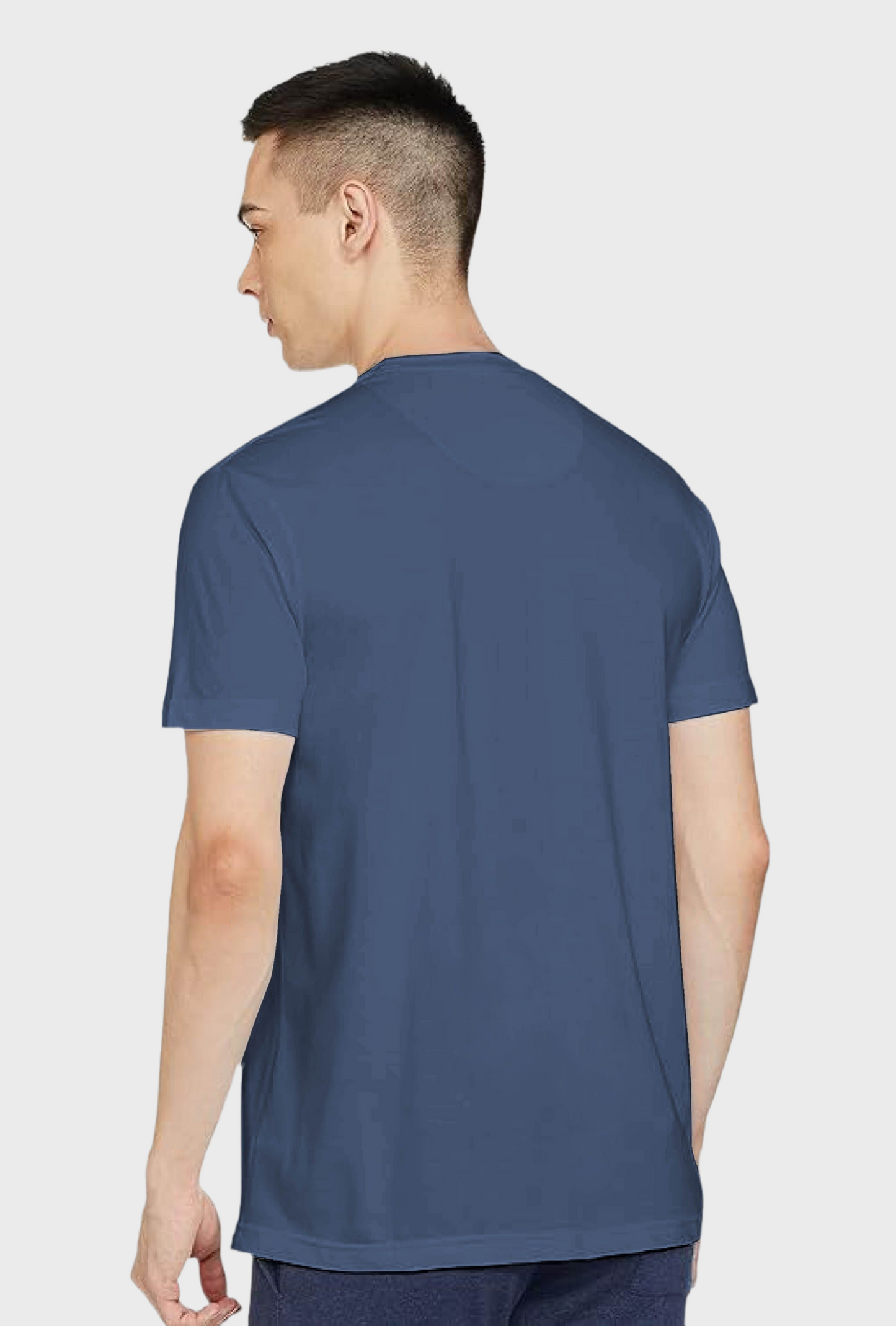 Men's Casual Regular Fit 100% Organic Cotton Solid Crew Neck