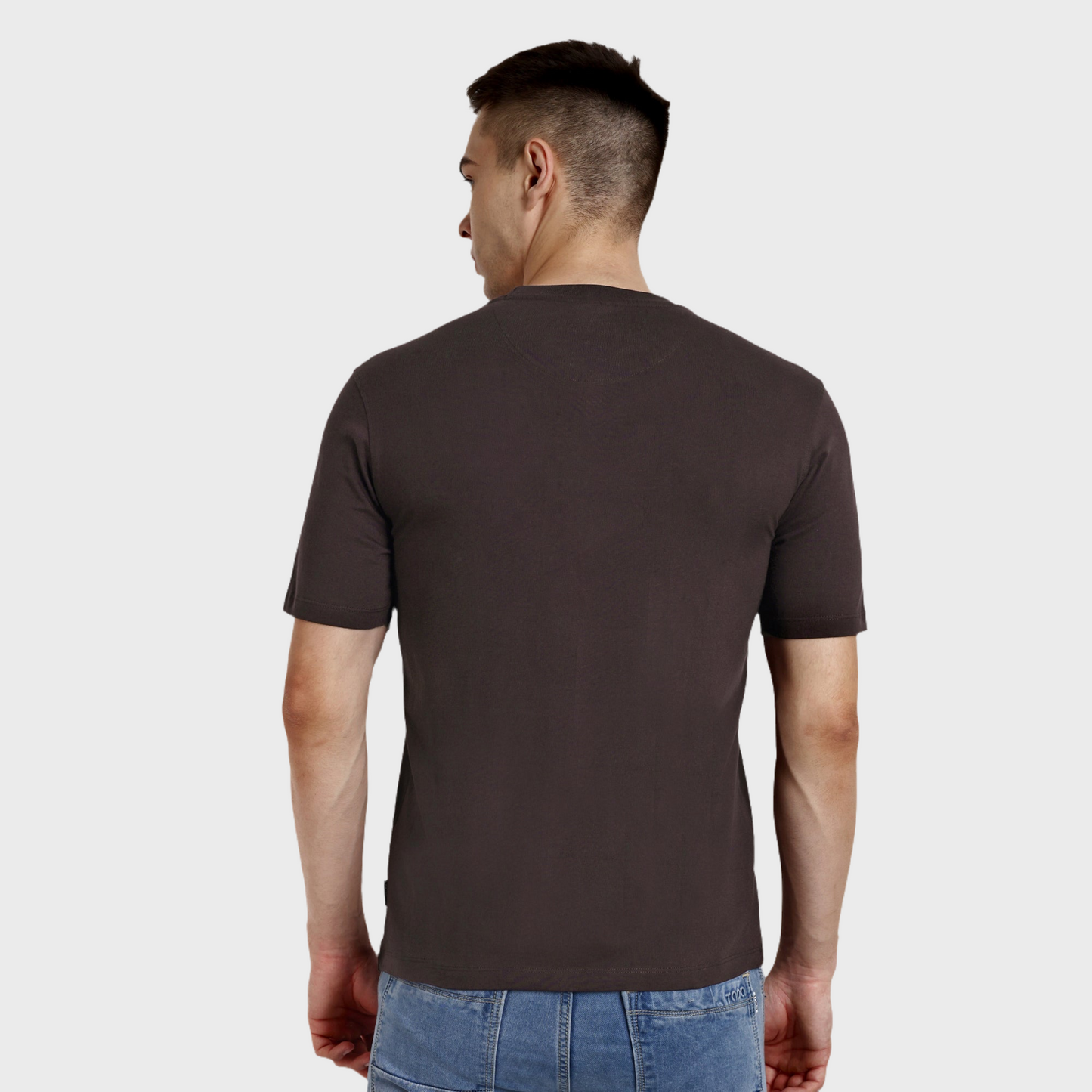 Men's Casual Regular Fit 100% Organic Cotton Solid Crew Neck