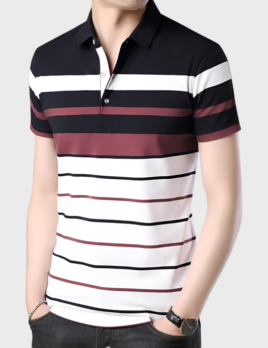 Men Short Sleeves Polo Neck T-shirt
