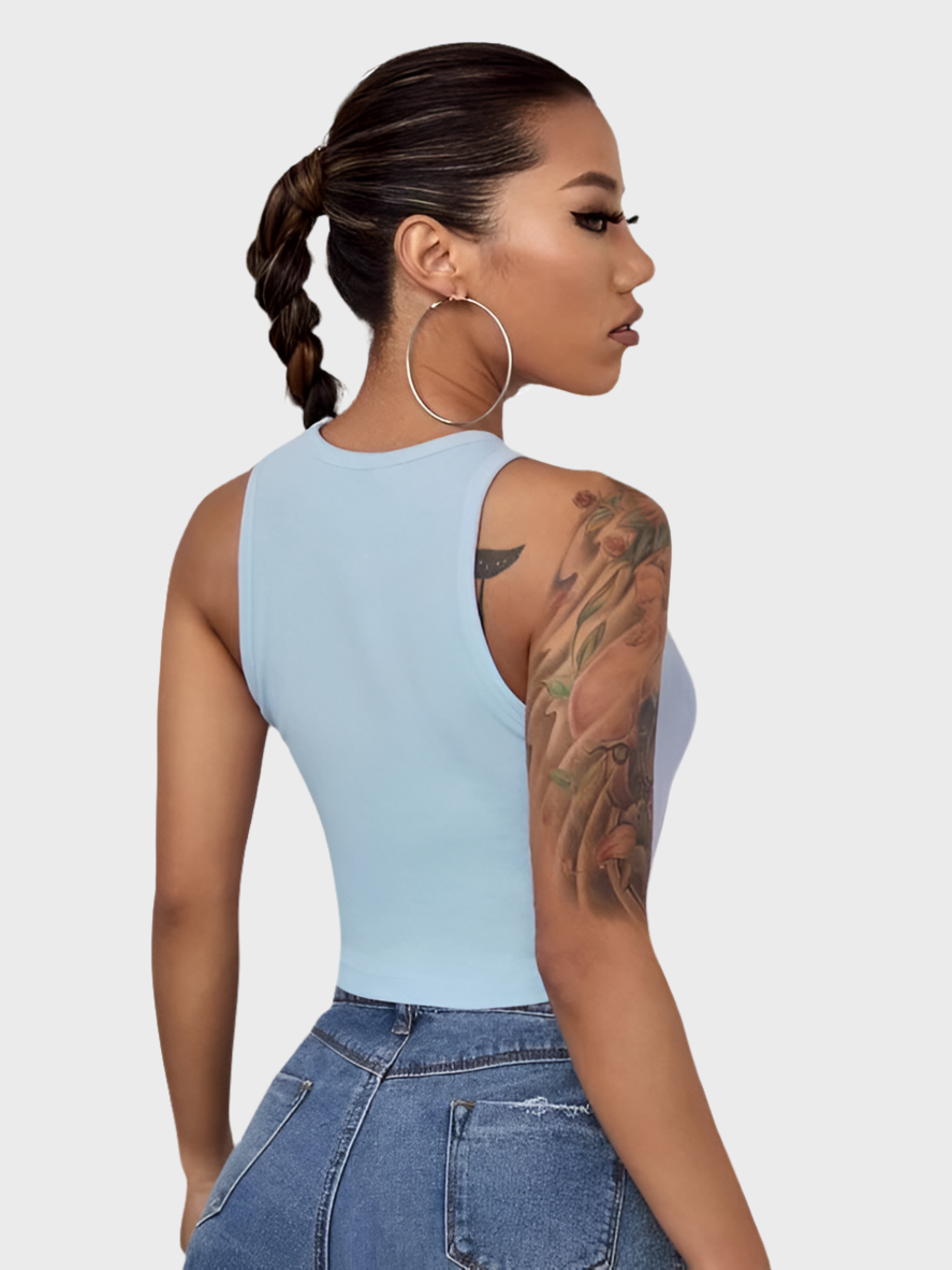 Trendy Solid Polyester Cotton Top