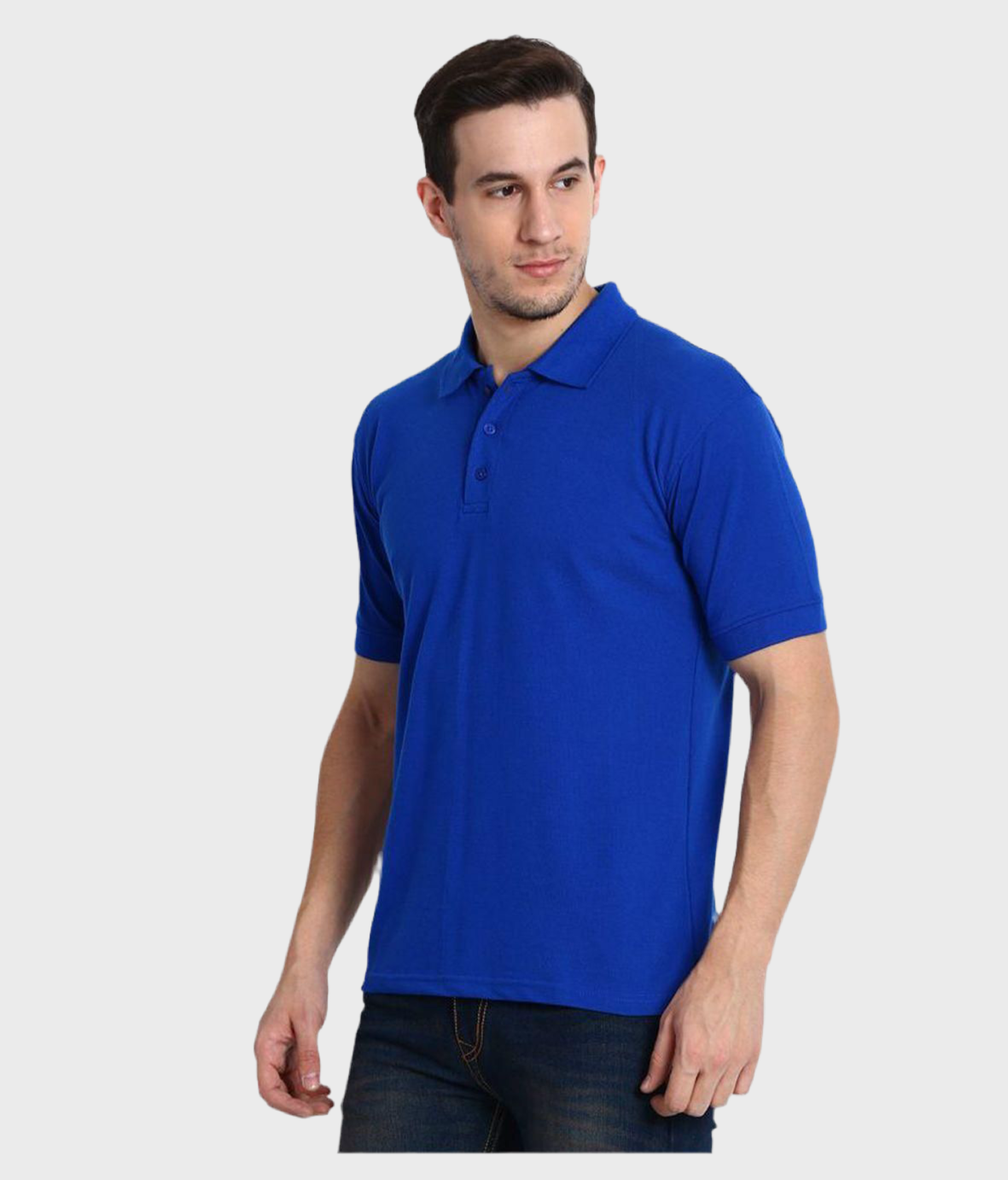 Cotton Blend Solid Half Sleeves Polo T-Shirt
