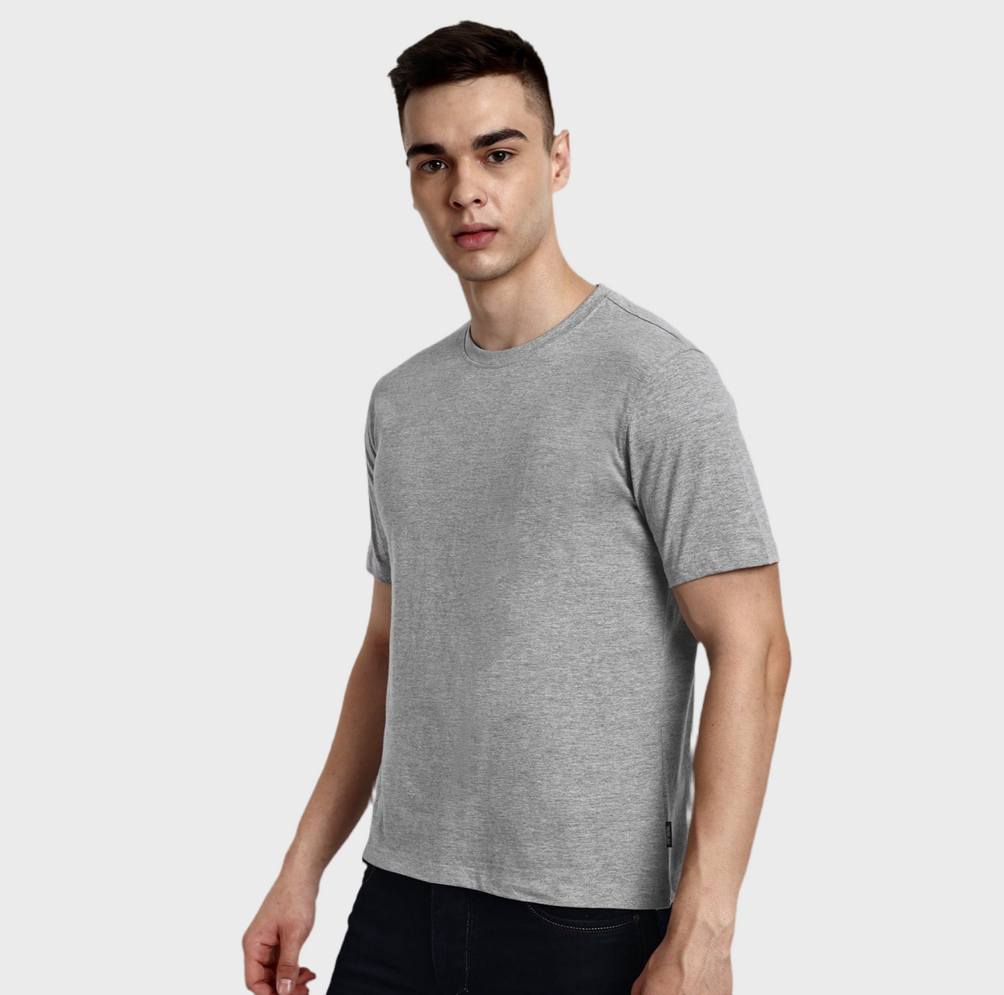 Men's Casual Regular Fit 100% Organic Cotton Solid Crew Neck