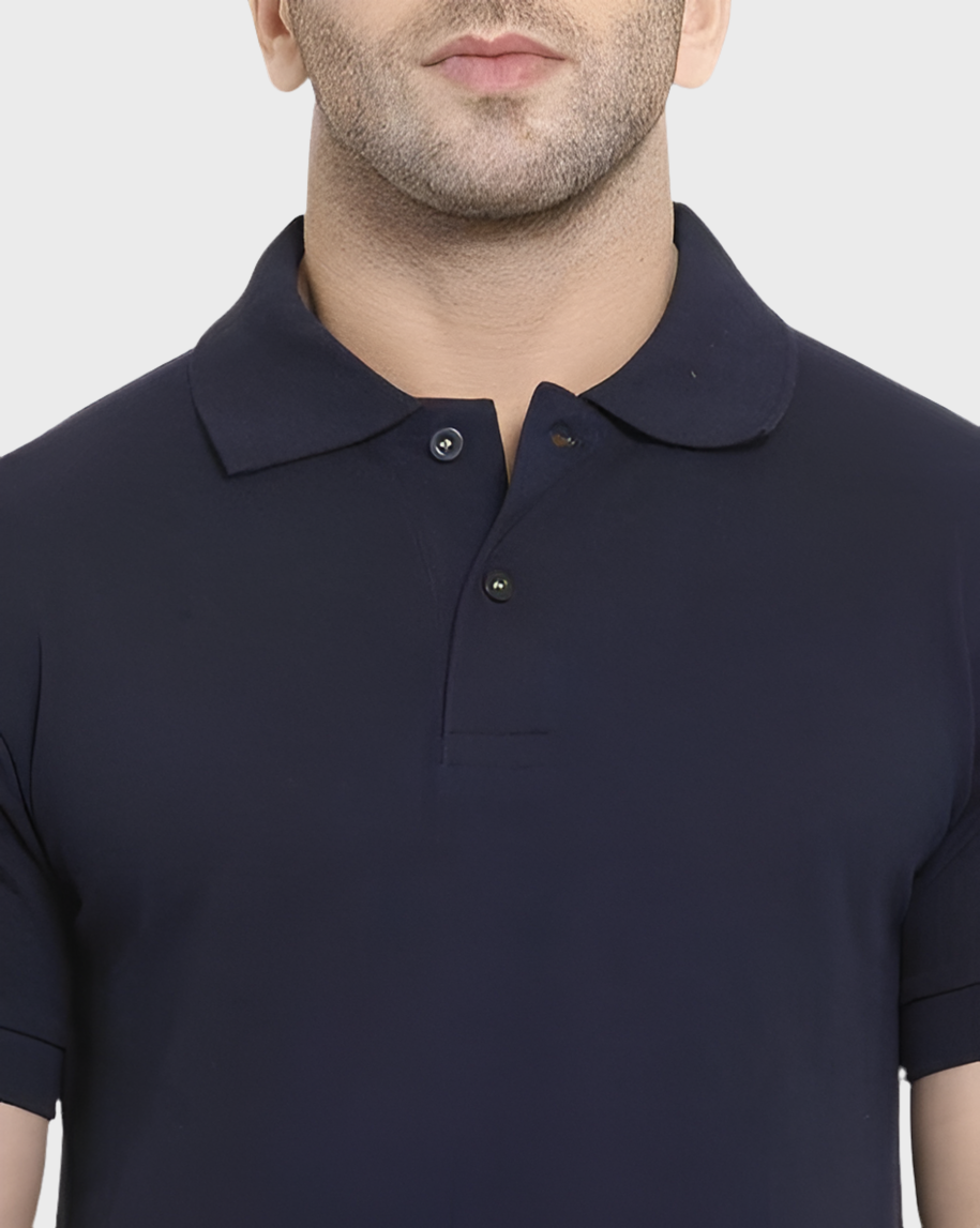 Poly Cotton Solid Half Sleeves Mens Polo T-Shirt