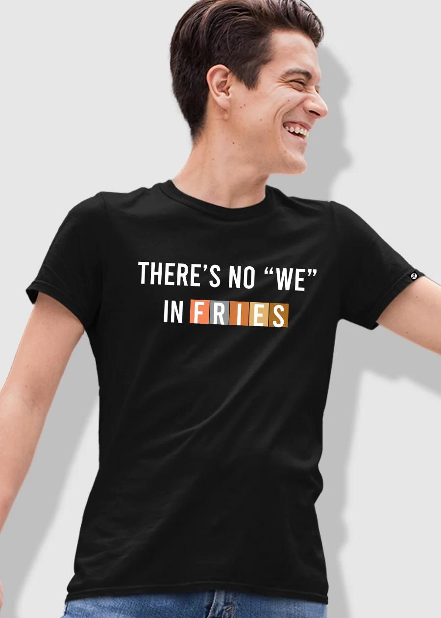 Black Mens Printed Short Sleeve 100% Cotton T-shirt