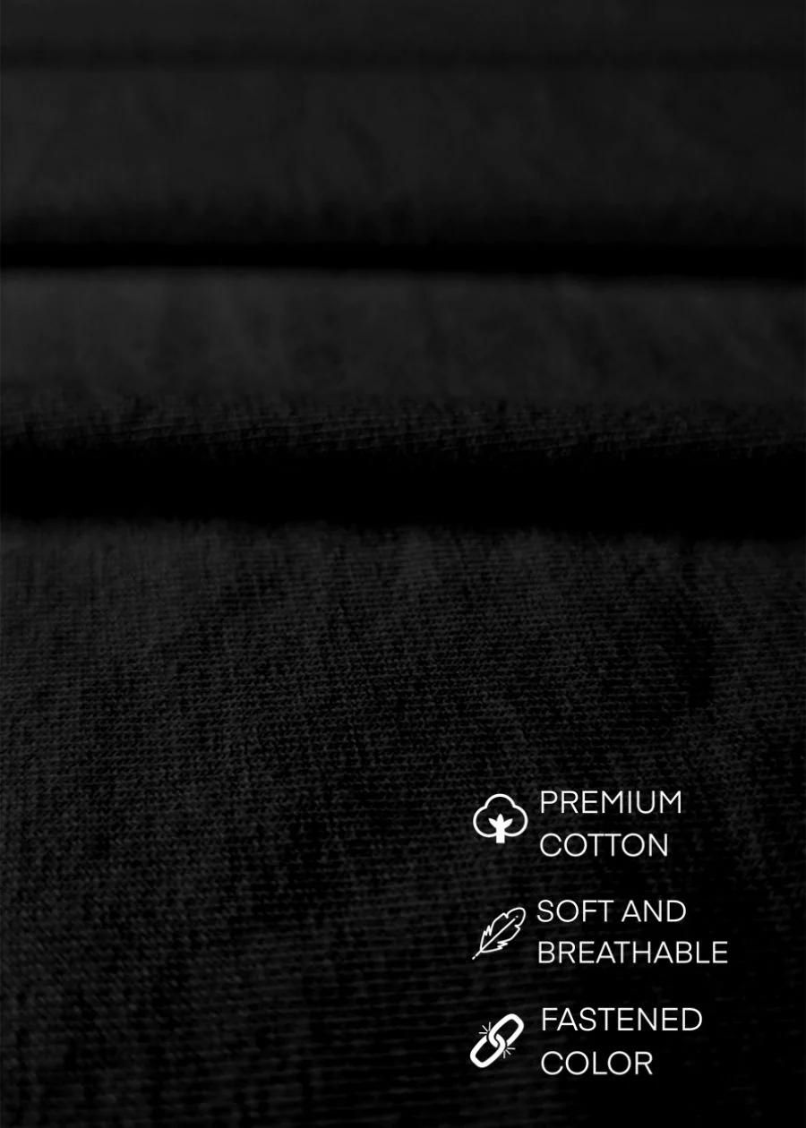 Black Mens Printed Short Sleeve 100% Cotton T-shirt