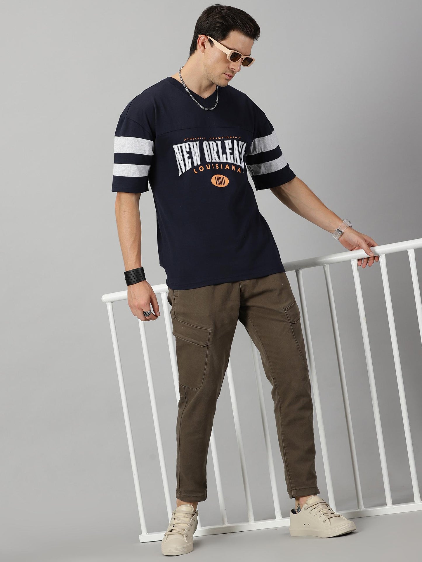 Cotton Half Sleeves Regular Fit Mens Casual T-shirt