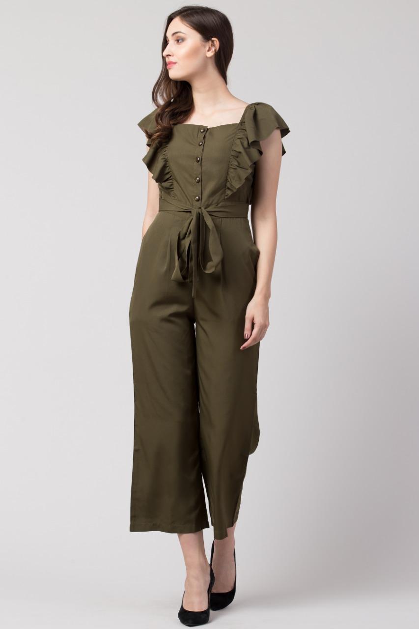 Women’s Polyester Solid Jumpsuit