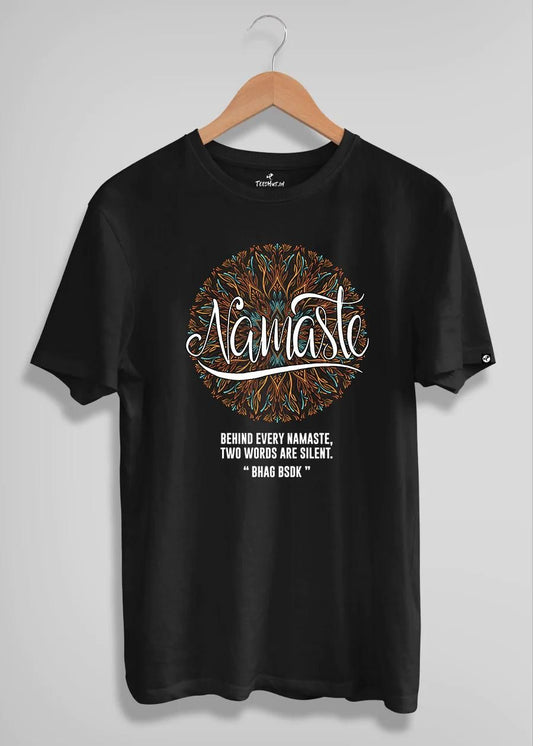 Black Mens Printed Short Sleeve 100% Cotton T-shirt