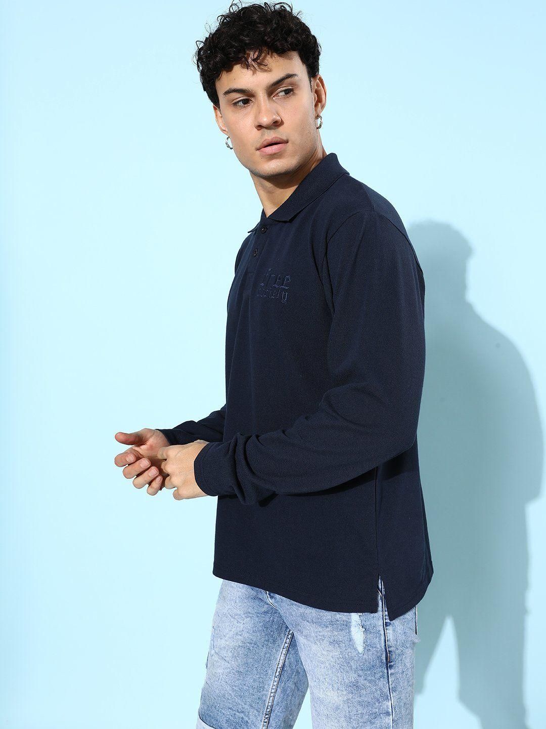 Men's Cotton Graphic Print Oversized Polo T-Shirt