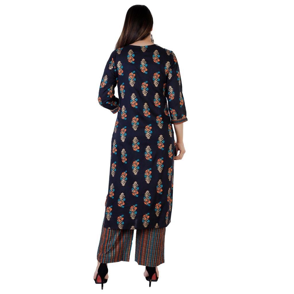 Printed Rayon Kurti Palazzo Set