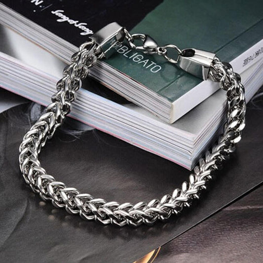 Fashion Frill Silver Chain Charm Bracelet For Men
