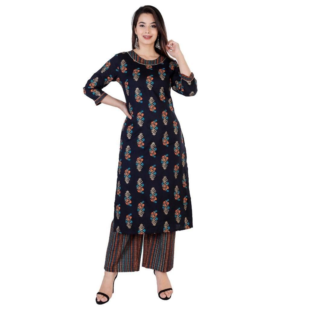 Printed Rayon Kurti Palazzo Set