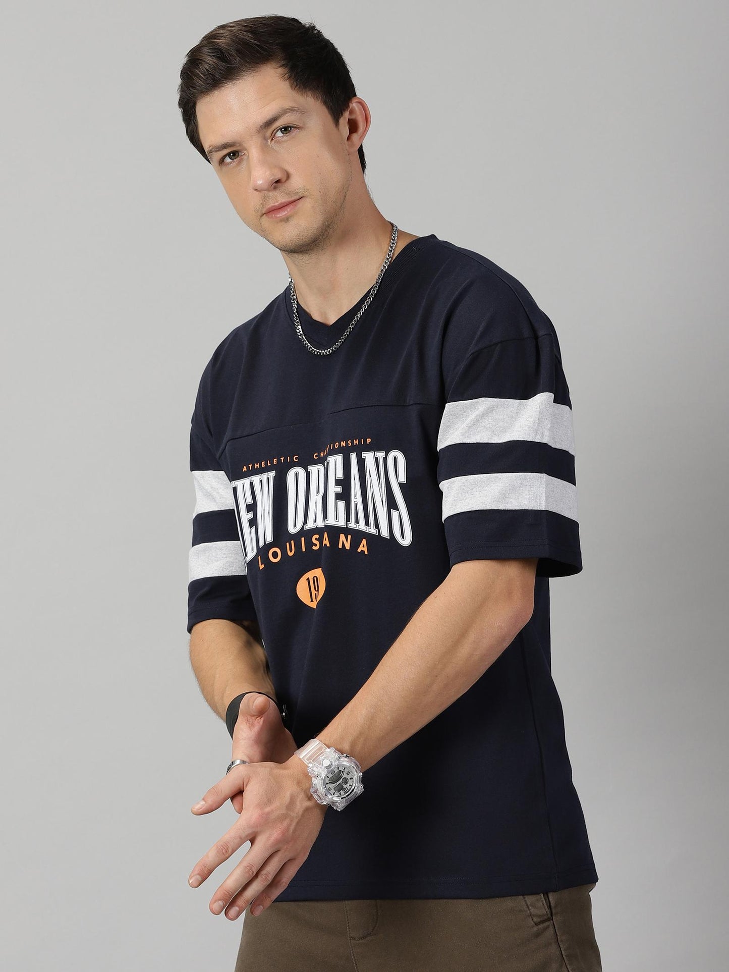 Cotton Half Sleeves Regular Fit Mens Casual T-shirt