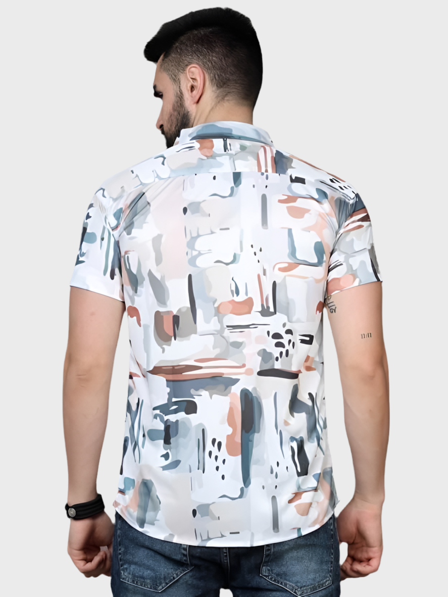 Men's Printed Rayon Half Sleeves Shirt