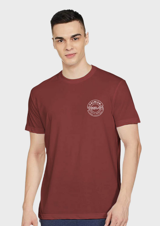 Men's Casual Regular Fit 100% Organic Cotton Solid Crew Neck