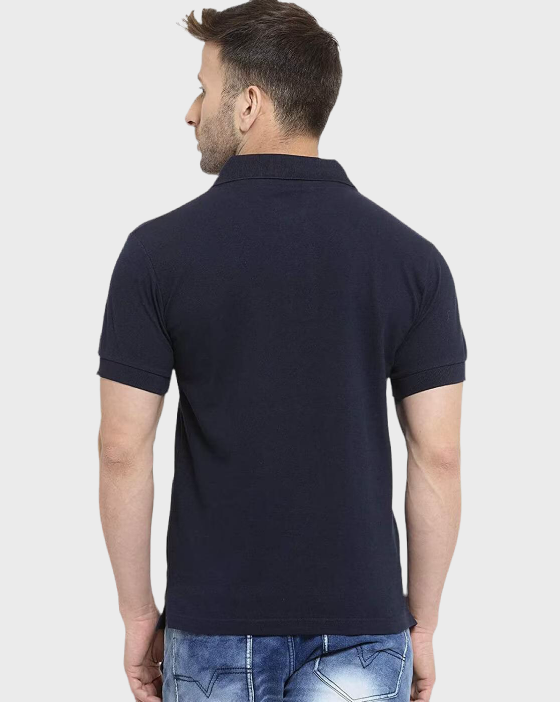 Poly Cotton Solid Half Sleeves Mens Polo T-Shirt