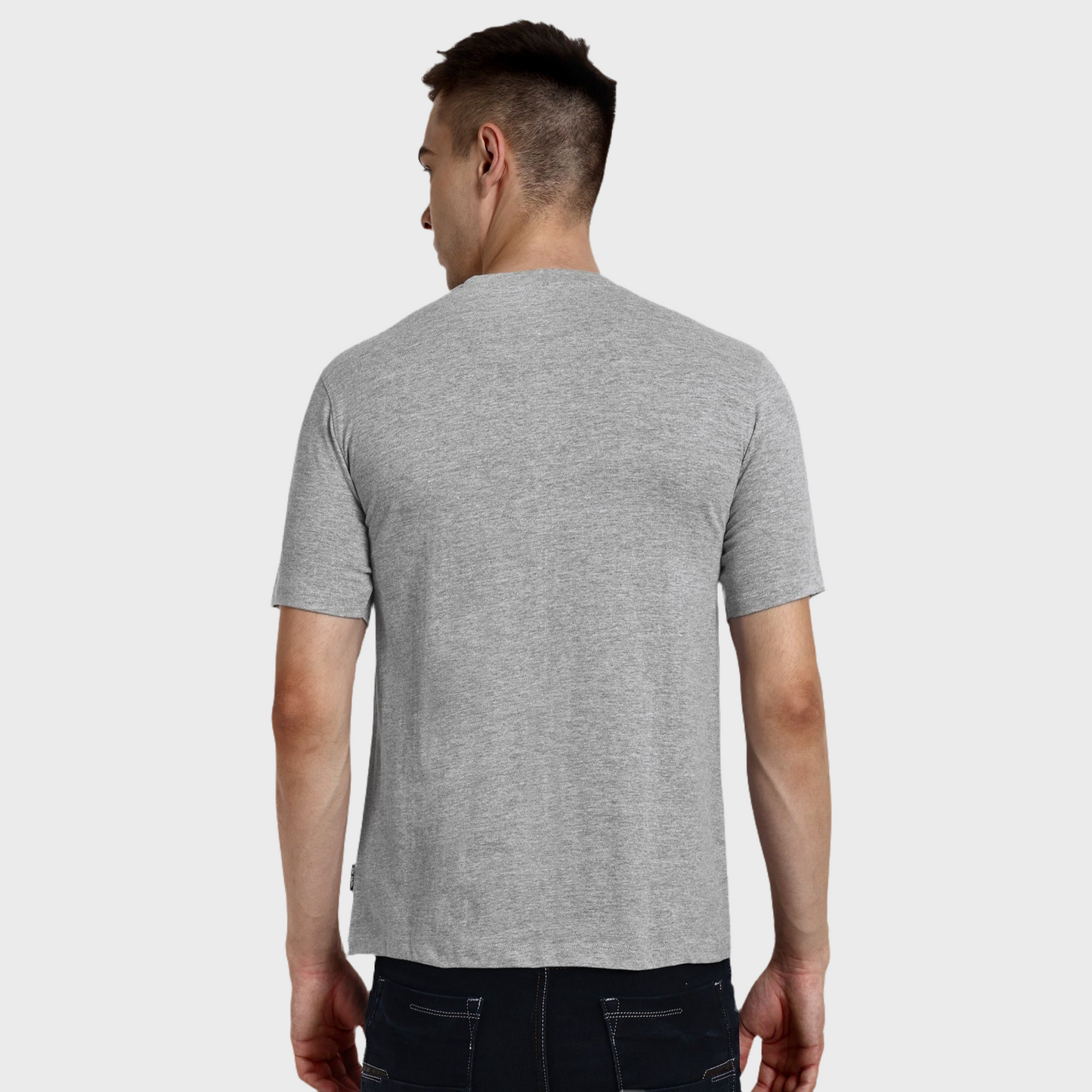 Men's Casual Regular Fit 100% Organic Cotton Solid Crew Neck